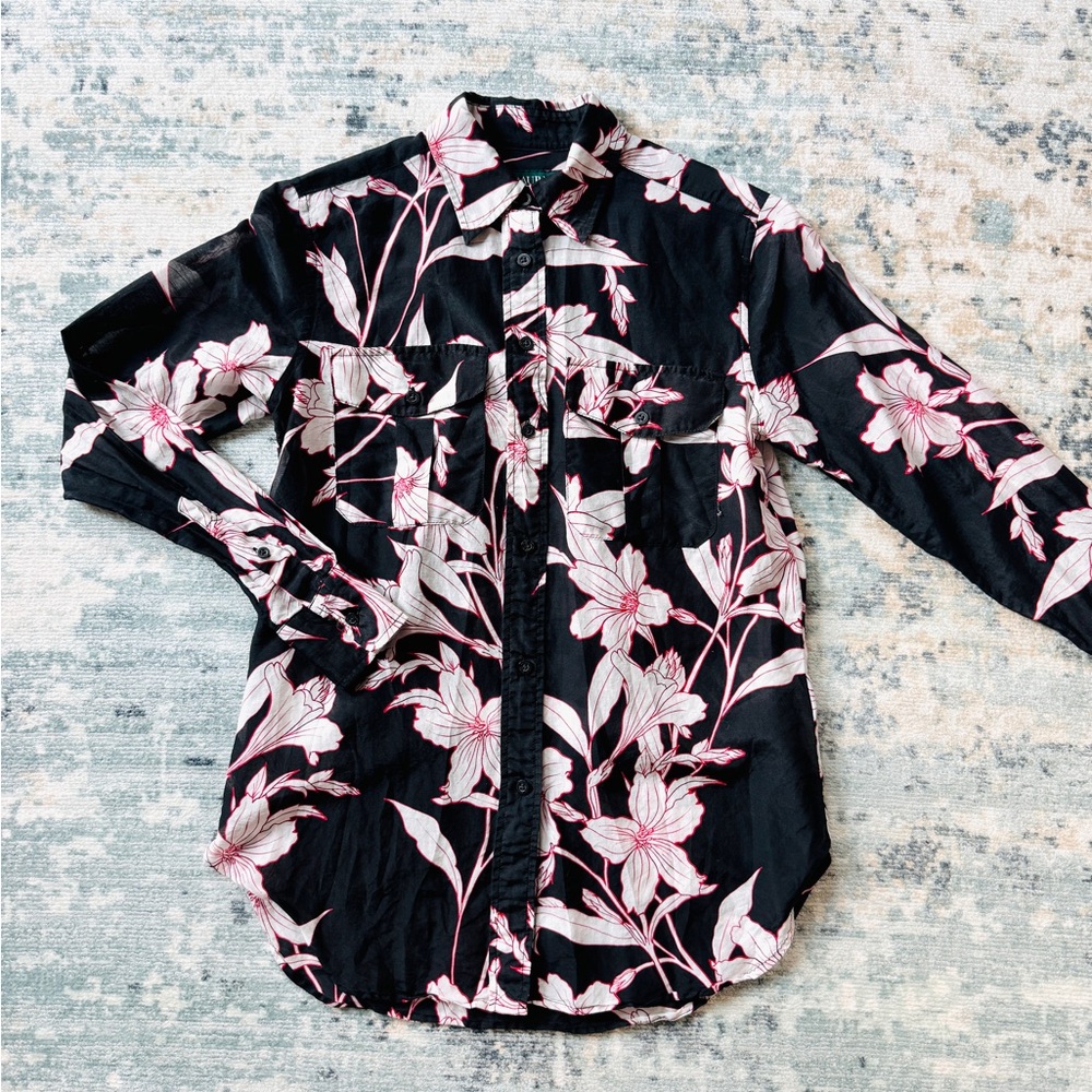 Ralph Lauren botton-down shirt(Silk&Cotton)